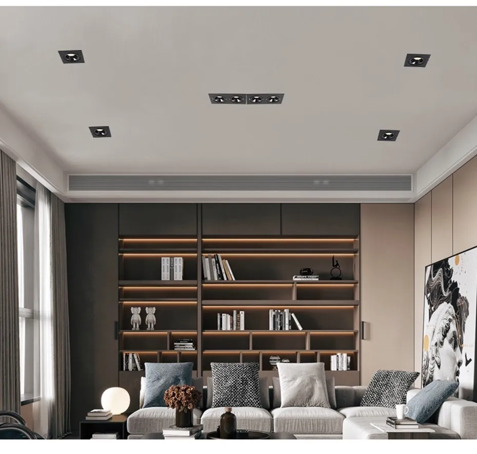 Modern simple anti-glare COB spotlight single/double LED down light 24W 7W LED spotlight indoor lighting fixtures led downlight recessed ceiling spotlight ceiling lamps