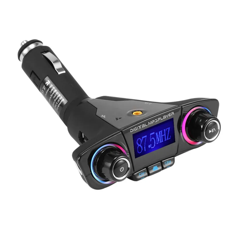 Автомобильный MP3-плеер с ЖК-дисплеем, Bluetooth, беспроводной автомобильный fm-передатчик, громкой связи, умный двойной USB Автомобильное зарядное устройство