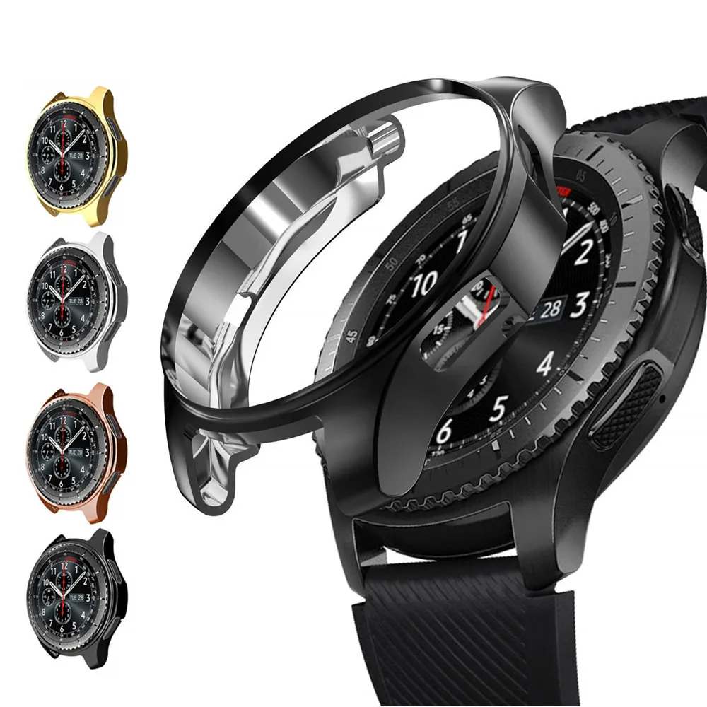 Чехол для Samsung Galaxy Watch 46 мм/42 мм ремешок из ТПУ с покрытием Защитная крышка экрана