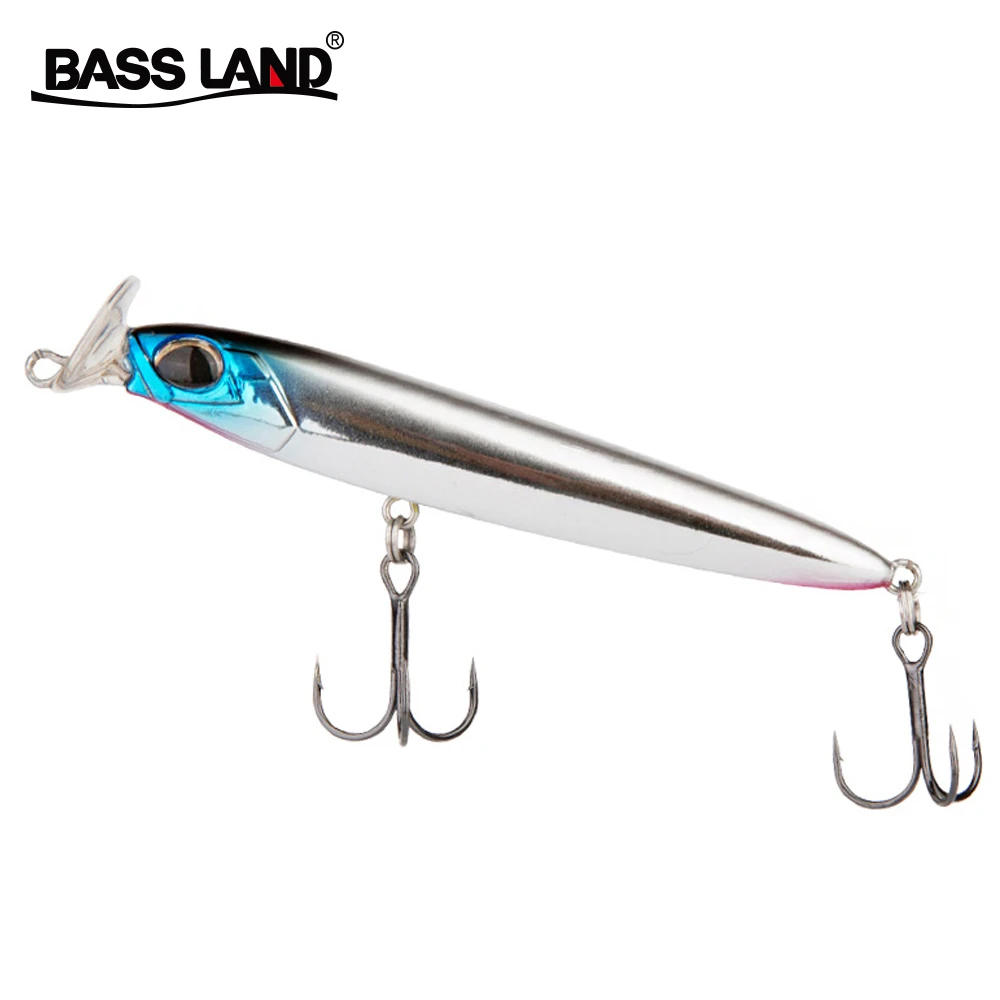 Basslandシンク鉛筆ルアーロング鋳造ロケット餌人工stickbait釣りルアー海釣り鯛ブルーフィッシュトラウト Fishing Lures Aliexpress