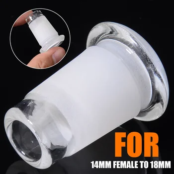 

14mm Female to 18mm Male Clear Glass Expander Reducer Adapter Connector for Oil Rigs Glass Hookah Pipe Bowl Water Pipes