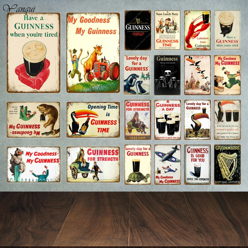 Металлическая жестяная вывеска для украшения стен в винтажном стиле бара паба