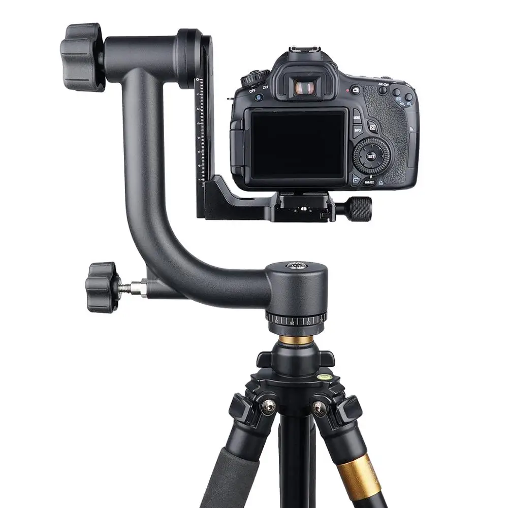 Aluminum Alloy 360 Degree Panoramic Gimbal Tripod Head with Acra-Swiss Standard Quick Release Plate for DSLR Camera YELANGU A17