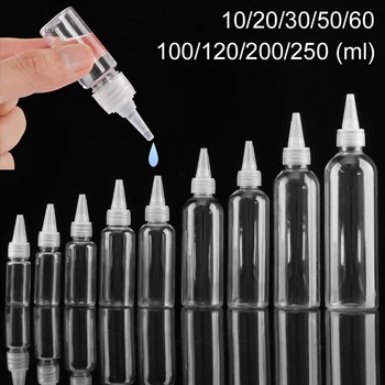 

5 pcs 10-250ml Empty Dropper Refillable Squeeze Bottle With Childproof Cap Plastic Nozzle Dropper Caps Liquid Eye Ink