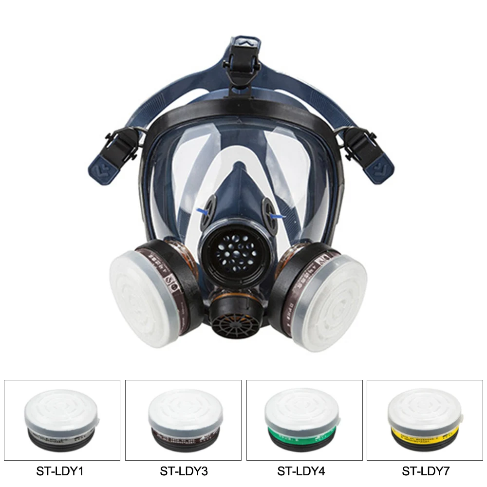 

STRONG/ST-S100-3 Gas Mask Respirator Dual Filter Full Face Mask for Painting Spraying Silica Gel Mask