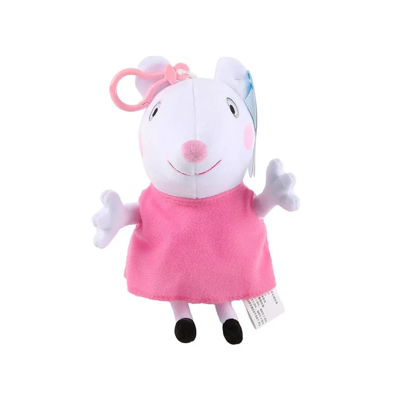 Peppa игрушки "Свинка", Свинка Пеппа, Семья друг 19 см мягкие плюшевые игрушки Семья партия игрушек со Свинкой Пеппой; ко дню рождения, подарки, украшения - Цвет: Friend C