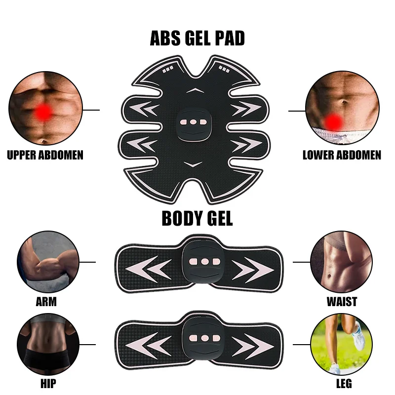 Умный электрический стимулятор мышц, абдоминальный ABS EMS для ног живота, рук, ягодиц, электрический прибор для похудения