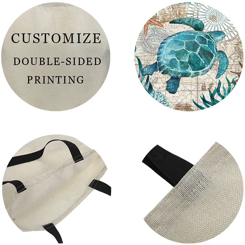 Двухсторонняя Льняная сумка с принтом роскошная женская большая для покупок