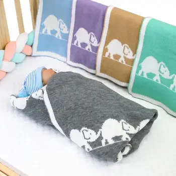 

Baby Blankets Newborn Stroller Swaddle Baby Wrap knitted Blanket For Kid Elephant Cartoon Infant Toddler Bedding Swaddling