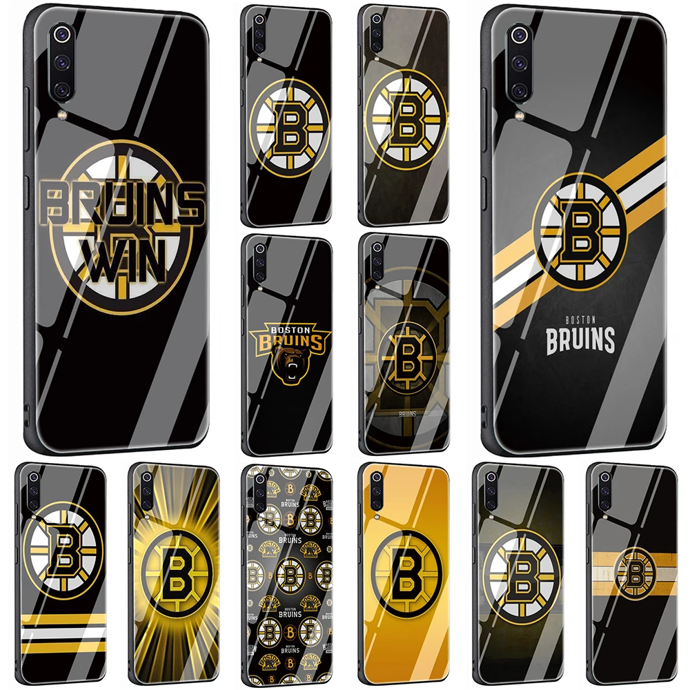 

EWAU Boston Bruins Tempered Glass Phone Cover Case For Xiaomi Mi A1 A2 8 9 Redmi 4X 6A Note 5 6 7 Pro Pocophone F1