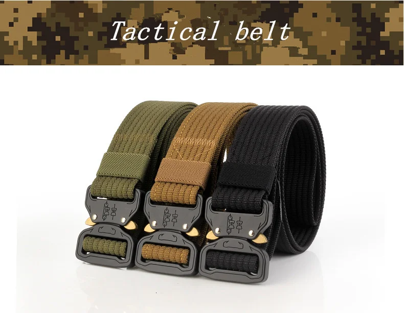 loveslf cinto tático militar cinto de náilon estilo do exército cinto de metal automático fivela cinturon qualidade swat cintura cinta caça