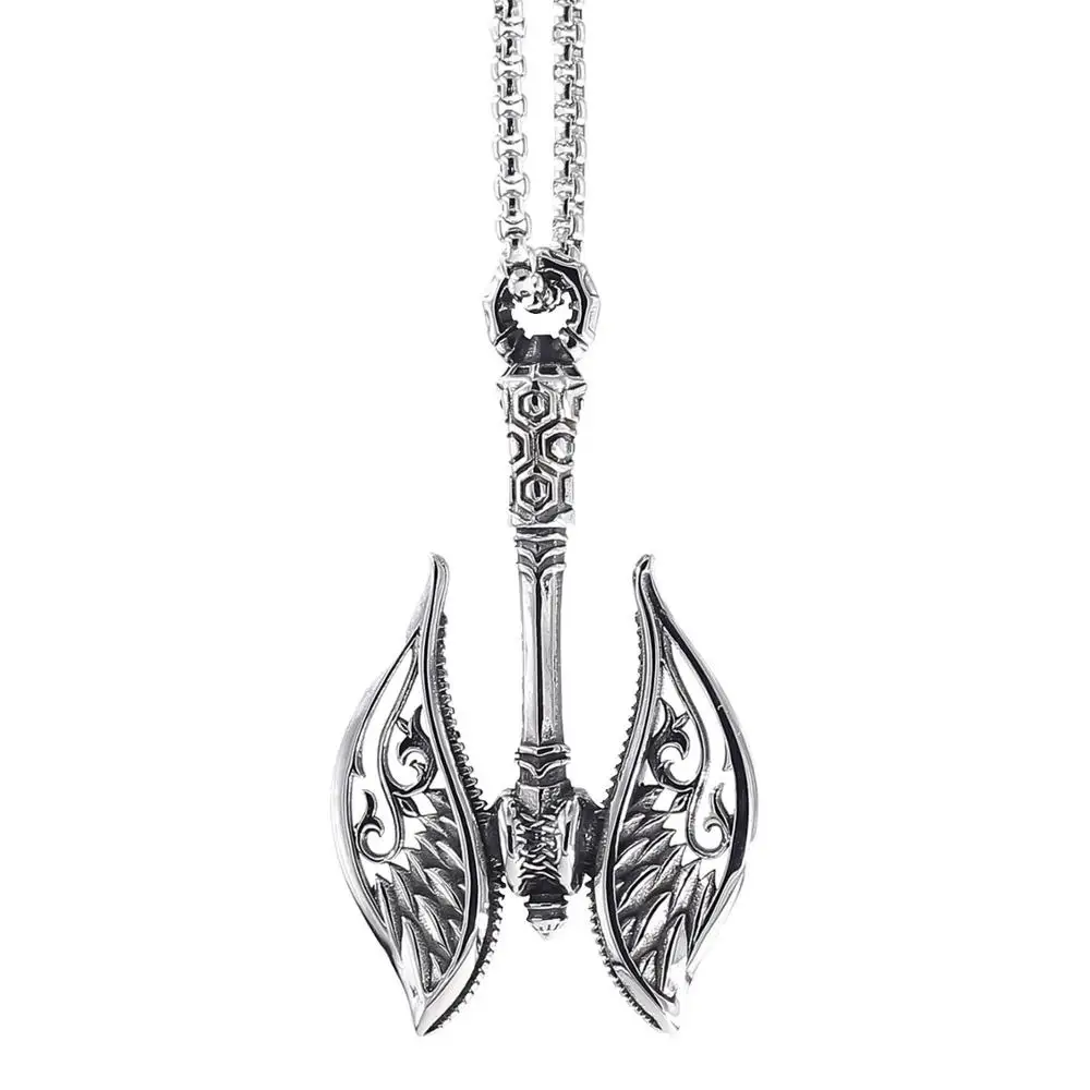 

316L stainless steel Viking necklace Nordic amulet gothic axe pendant