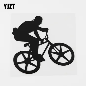 

YJZT 13.6CMX12.6CM Modern Cycle BMX Bike Bicycle Vinyl Car Sticker Black/Silver 8A-0909