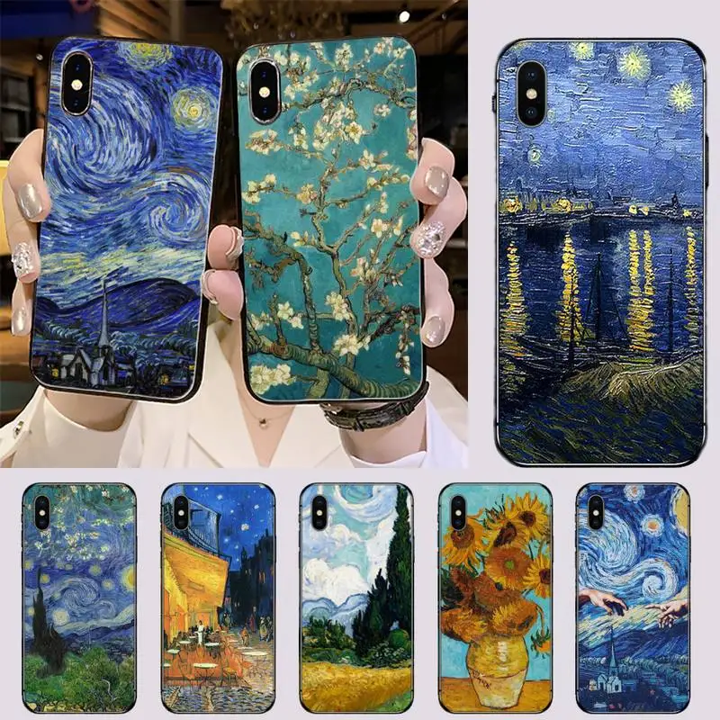 Мягкий черный чехол для телефона с изображением черепа ТАРДИСа Ван Гога iphone 5 5S SE