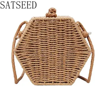 

Retro Straw Bag Summer New Korean Hand-woven Beach Bag Fashion Light Shoulder Messenger Female Bag Shoulder Bag Women