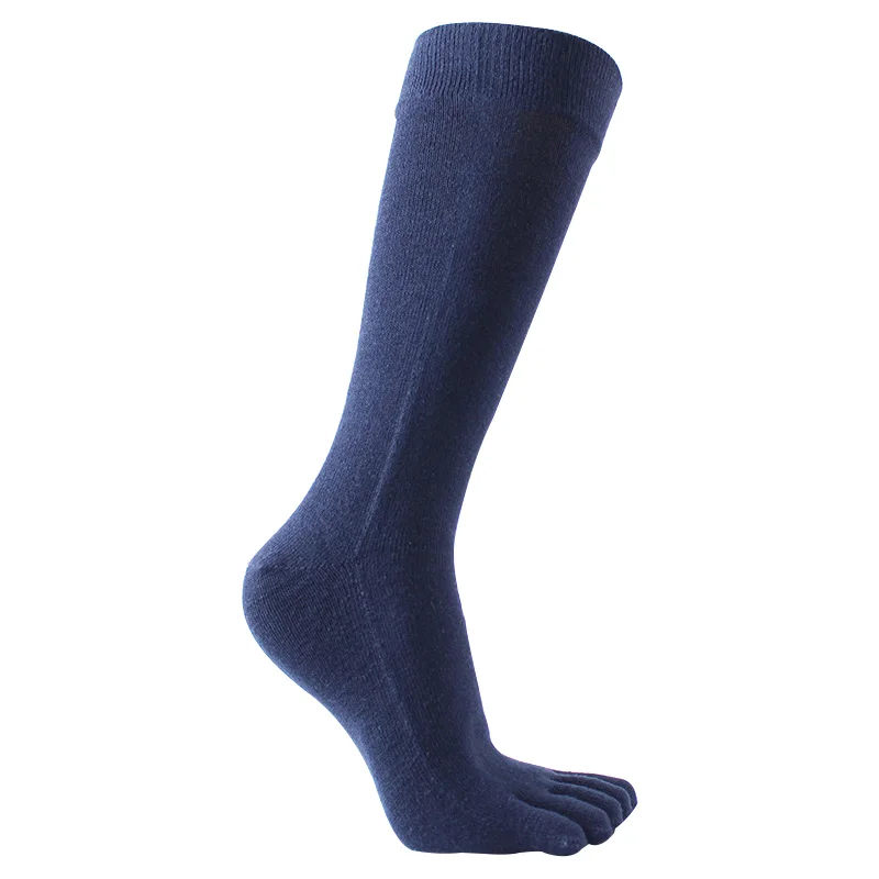 1 pair Men Five Finger Toe Socks Elastic Men's Breathable Soild Cotton Long Sox High Quality Running Compression Socks