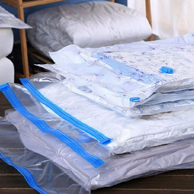 Organizador De Ropa прозрачные пластиковые вакуумные сумки Сумка для хранения одежды сжатые дорожные пластиковые пакеты на молнии Estojo Escolar