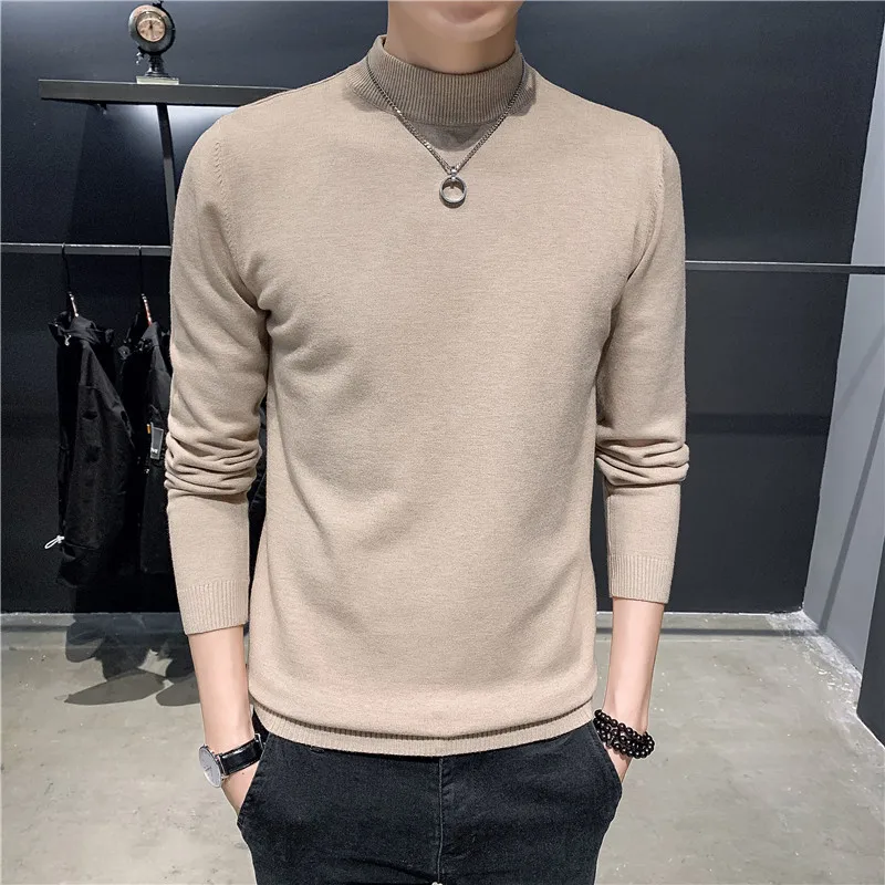 Men Sweaters 2019 Wild Casual Fashion Handsome Sweater Winter New Trend Thickened Long-sleeved Knitted Bottoming Sweater Men