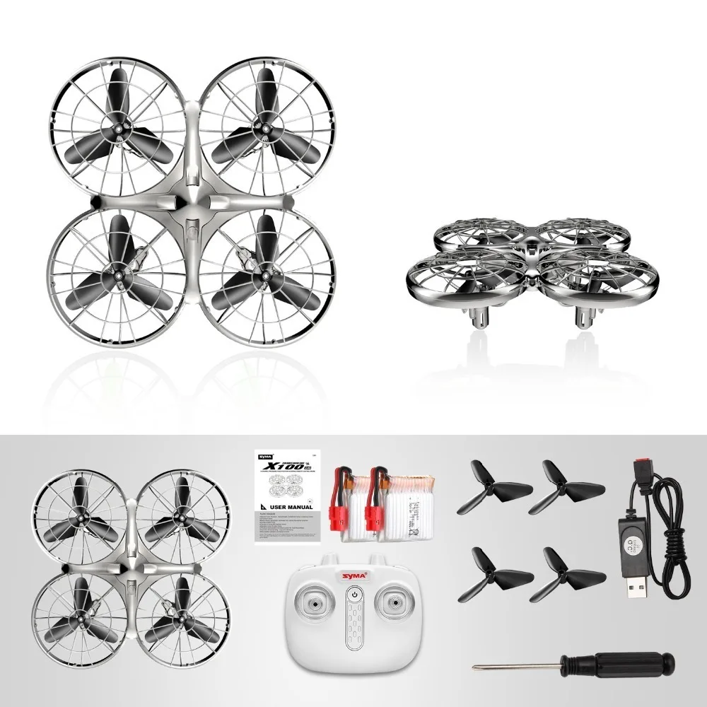 Syma X100 беспилотный Радиоуправляемый Дрон 4ch 6axis Gyro 3d Безголовый режим Дрон высокая/низкая скорость один ключ Летающий вертолет авария доказательство