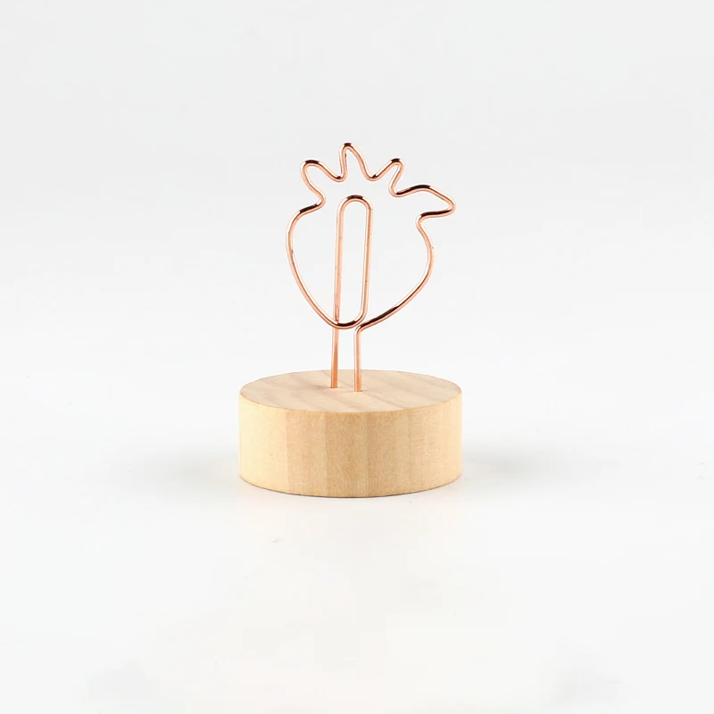 Mr Paper Kawaii Strawberry Cherry Flower Clover Swan Envelope Wooden Memo Clips Memo Pad Photo Holder Standing Memo Clips - Color: Strawberry