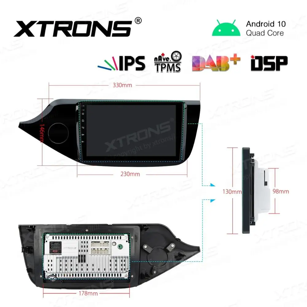 " Android 10,0 Q OS автомобильный мультимедийный gps радио для Kia Cee 'd 2012-(Левый руль) с углом обзора 178 ° ips экран