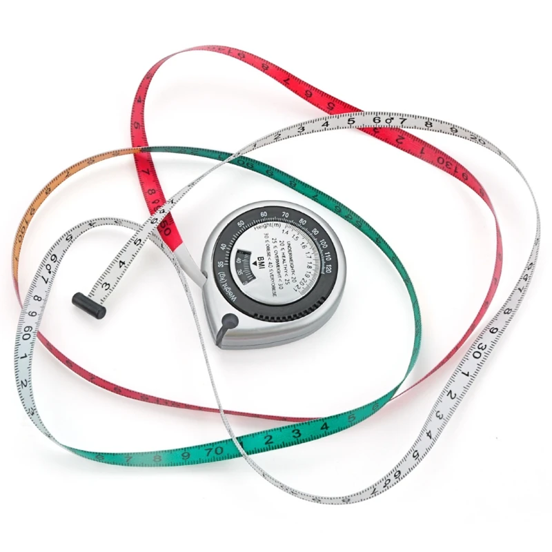 Tape Measure Measuring Tape Body Mass Measuring Tape Measure 150cm BMI Calculator-Fitness Weight Loss Muscle Fat Test-Push-Button Retract