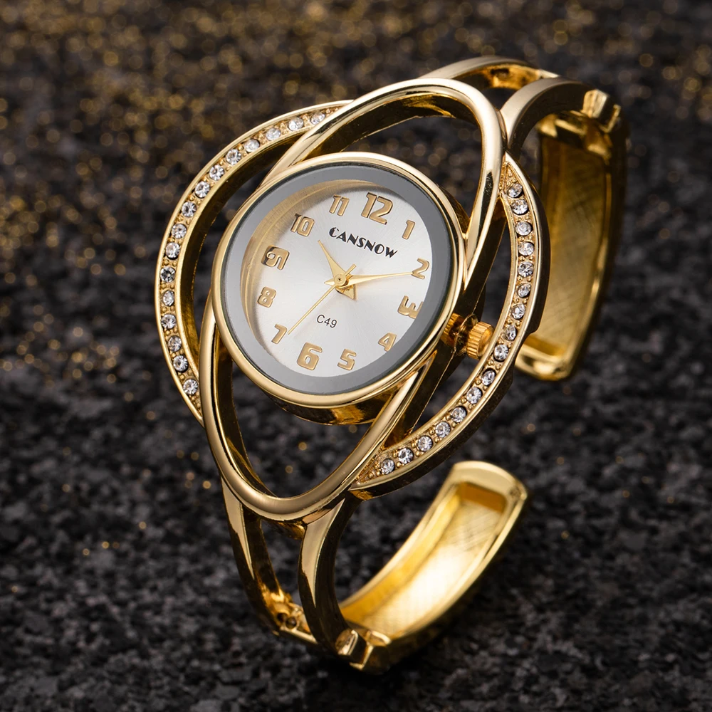 Luxury Women's Bracelet Watches Crystal Small Dial Fashion Quartz Watch Gold Silver Gift for Women Reloj Mujer 2