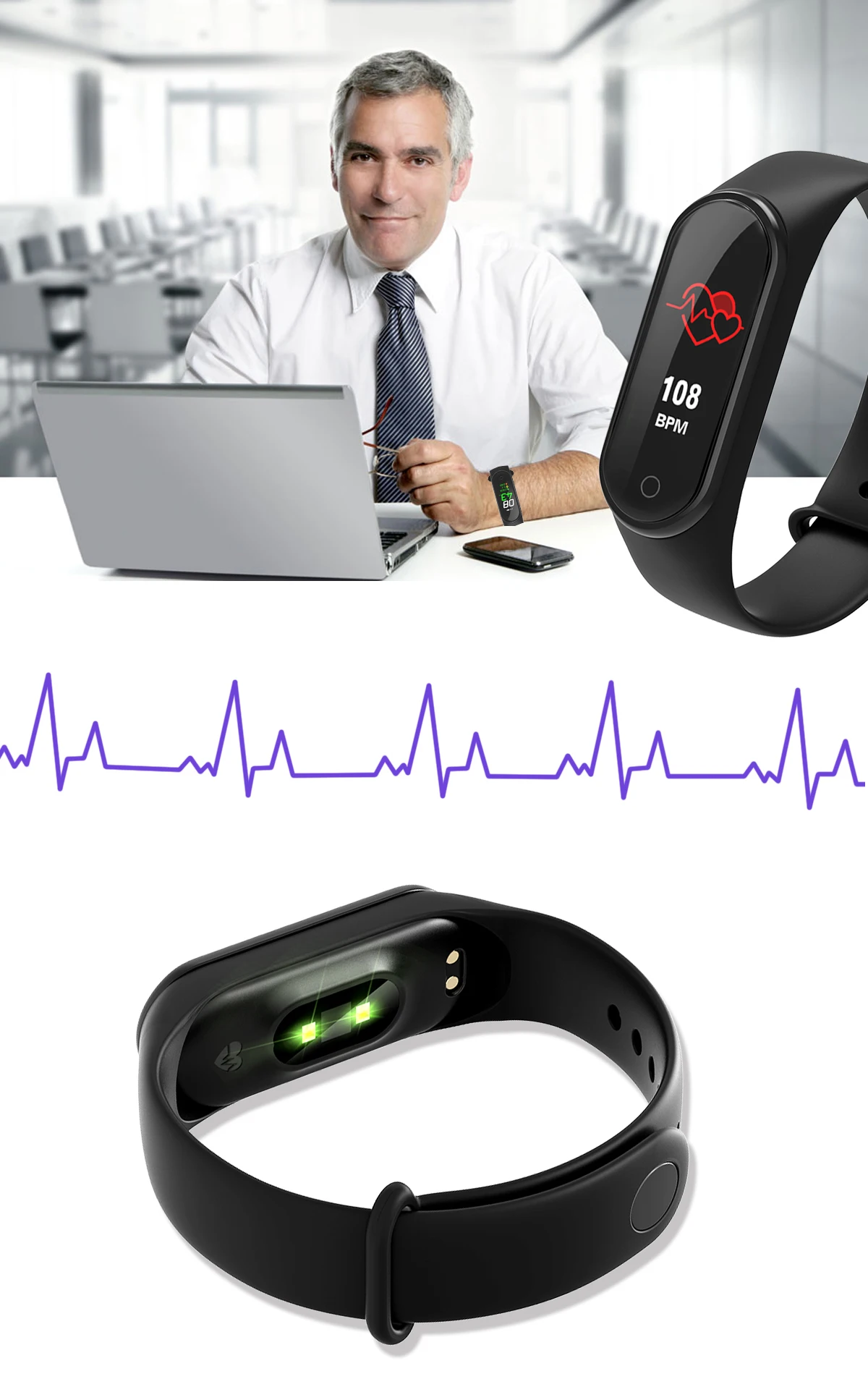 M4 смарт-браслет спортивный водонепроницаемый фитнес-браслет SmartBand дает дополнительный ремень кровяное давление пульсометр для мужчин женщин детей