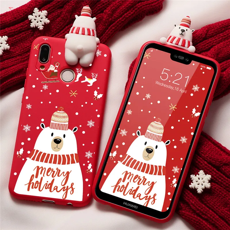 Рождественский милый кукольный чехол для телефона, чехол для huawei P30 P20 P10 P9 P8 Lite P Smart Plus Pro, чехол с мультяшным рисунком на Рождество