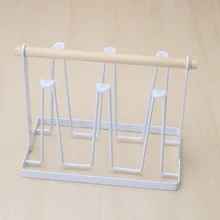 Перевернутый подстаканник Стойка Металлическая дренажная водная стеклянная вешалка с деревянной ручкой