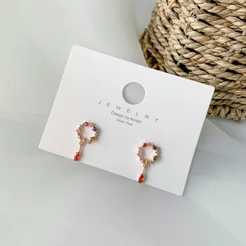 

2020 Korean Version Small Color Wreath Ring Earrings Elegant Girl Sweet Temperament Small Earrings Earrings Female