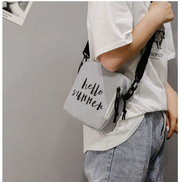 Summer New Style Canvas Bag Women's Versatile Single-shoulder Crossbody Bag Sesame Street Phone Bag Customizable Logo
