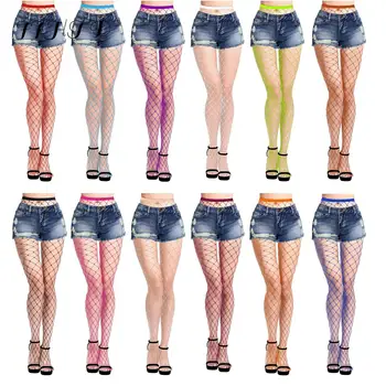 

Sexy Mesh Tight Fishnet Pantyhose Women Black Slim Net Tight Lace Top Garter Belt Thigh Stockings Party Club