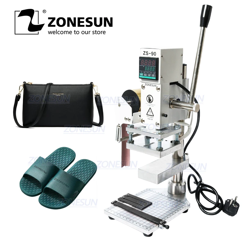 ZONESUN с рабочей пластиной/весы машина для горячего тиснения фольгой выбивает