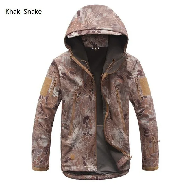 Скрытень Акула кожа софтшелл V5 Военная тактическая куртка для мужчин водонепроницаемый пальто камуфляж с капюшоном армейская камуфляжная одежда - Цвет: Kryptek Desert