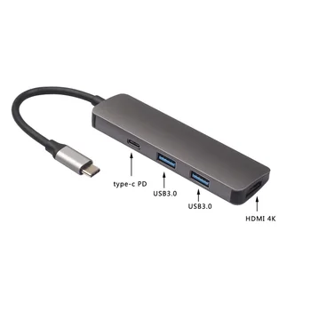 

4 in 1 Type-C Hub Computer Type-C to USB 3.0 HD Adapter Mobile Phone PD Fast Charging Converter
