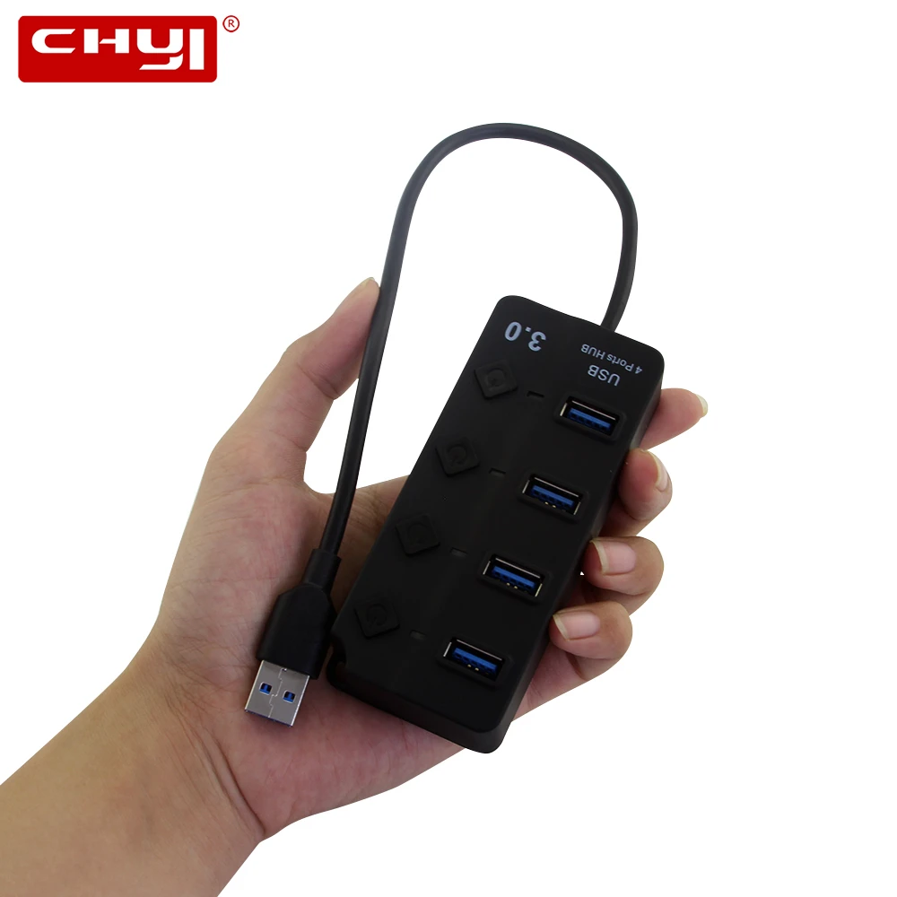 Usb-концентратор 3,0 4 Порты и разъёмы Micro Портативный Usb3.0 хаб мульти в одном комбо адаптер Mini Usb высокое Скорость аксессуары для ванной комнаты с Мощность Переключатель ВКЛ/ВЫКЛ