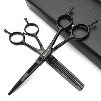 

Black hairdressing scissors hair stylist scissors hair scissors cutting scissors 5.5 inch thinning scissors set