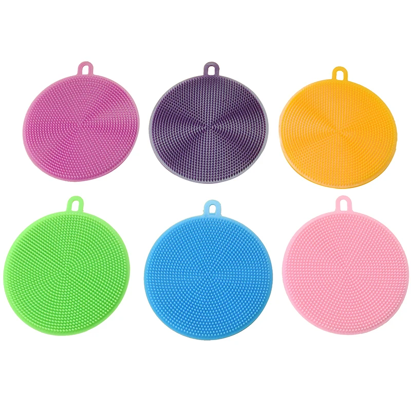 Multifunction Silicone Dish Bowl Cleaning Brush Scouring Pad Pot Pan Wash Brushes Kitchen Cleaner Washing Tool | Дом и сад