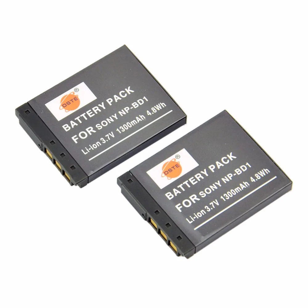2 шт. 1300 мАч 3,7 V NP-BD1 FD1 DSTE Камера Батарея LCD Dual charger для sony TX1 T2 T70 T77 T90 T200 T700 T900 цифровой Камера