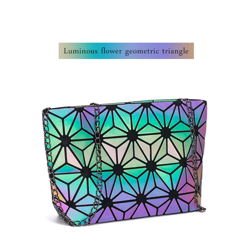 Luminous flower DIOMO сумка-мессенджер женская сумка на цепочке модная светящаяся Геометрическая Сумка-слинг женская сумка на ремне через плечо женская сумка - Цвет: Luminous flower