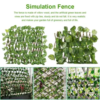 

Artificial Privacy Fence Screen Faux Leaf Decorative Retractable Fence For Outdoor Garden Decor Simulation Fence