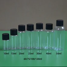 10 мл 15 мл 20 мл 25 мл 30 мл 40 мл 50 мл 60 мл 100 мл 120 мл пластиковая бутылка лосьон шампунь образец крем латексный контейнер