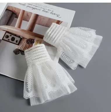 

Women Shirt Detachable Sleeve Fake Cuffs Detachable Shirt Multi Layer Ruffles False Cuffs Wristband Decorative Clothes Accessory