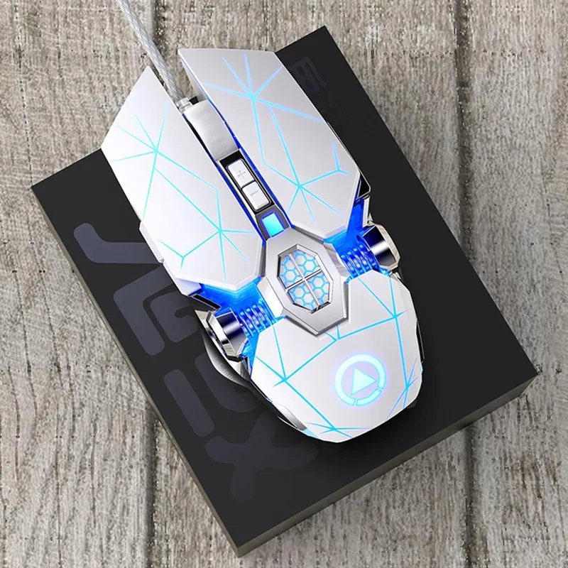 

Silver Carving Ghost Mackerel Gaming Mechanical Mouse Wired Silent Mute Game USB For Computer Accessories Mouse Private Model