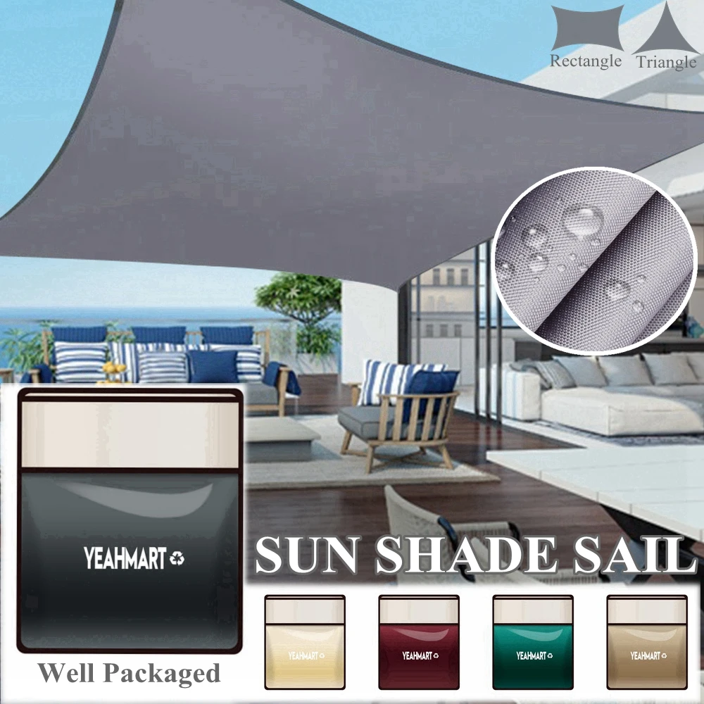 

Waterproof Sun Shelter Awning Sunshade Sun Sail For Outdoor Beach Camping Garden Patio Pool Sun Canopy Tent Shade Rectangle