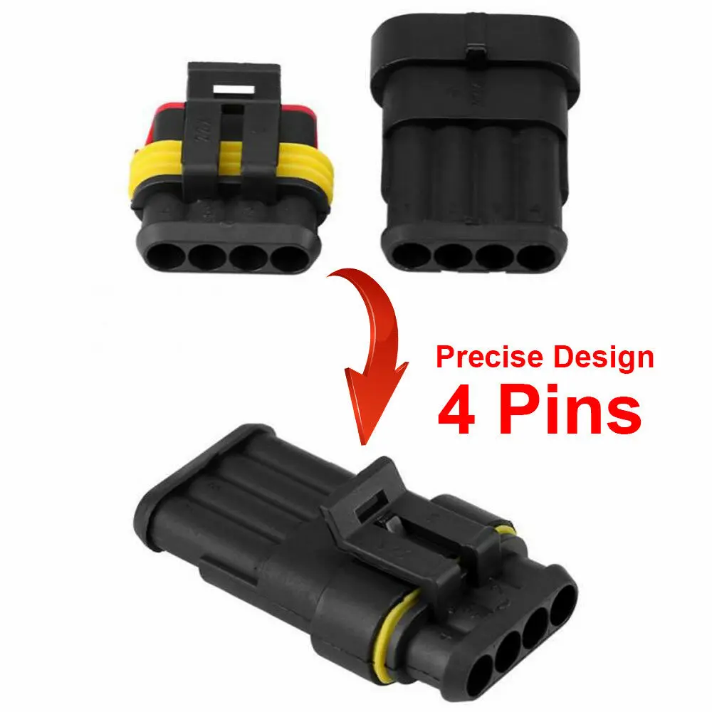 

300V 12 A 15 Sets 2+3+4 Pins Way Car Auto Sealed Waterproof Electrical Wire Connector Plug For Cars, Motorcycle, Trucks
