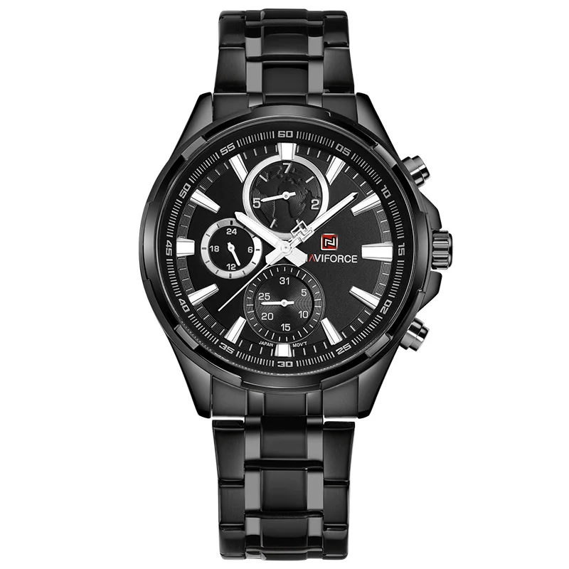 BB Топ люксовый бренд NAVIFORCE Мужские Бизнес часы Мужские кварцевые 24 часа дата часы Человек Полный нержавеющая сталь спортивные наручные часы - Цвет: BB