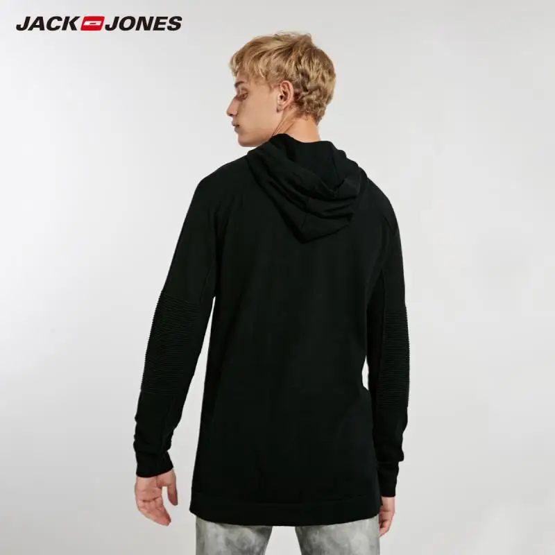 JackJones зимний мужской удобный хлопковый и кашемировый Повседневный свитер с капюшоном Топ 218424508