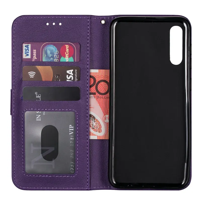 Роскошный кожаный флип чехол для Samsung A71 A51 A50 A50S A30s A20e A10s бумажник Galaxy A 70 71 51 50